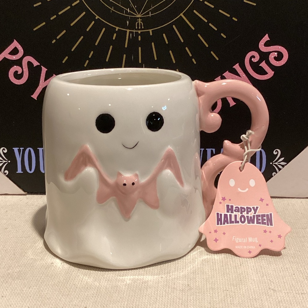 Ghost Holding Bat Coffee Mug 🦇👻